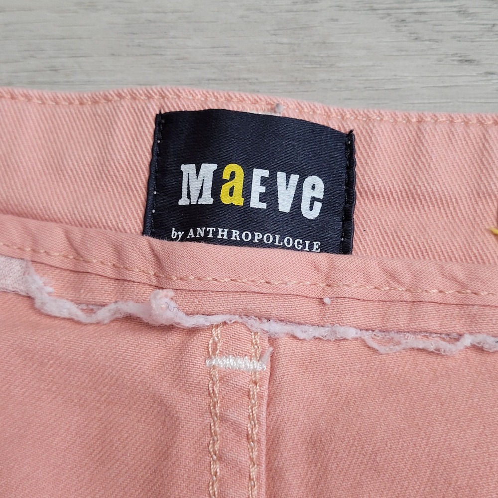 🌸Anthropologie Maeve Jeans Women 31 Peach Delaney Wide Leg High Rise Clean-Seam - Picture 12 of 16